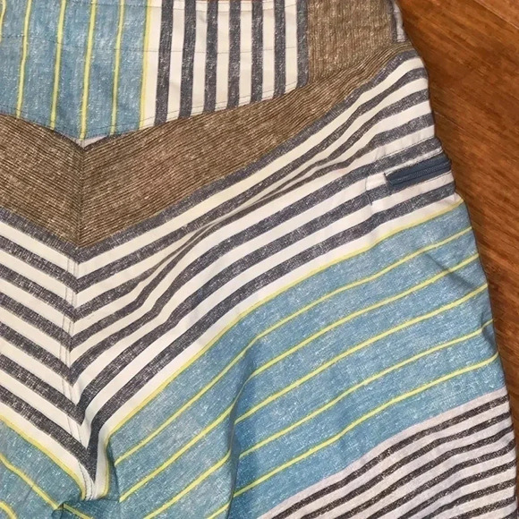 Patagonia men’s stripe shorts - size 33 - tie front -9 in inseam - Picture 8 of 8